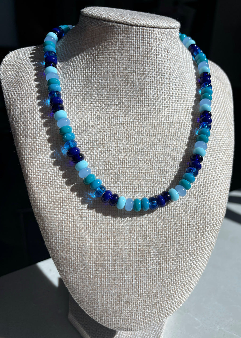 Shades of Blue Rondelle Necklace