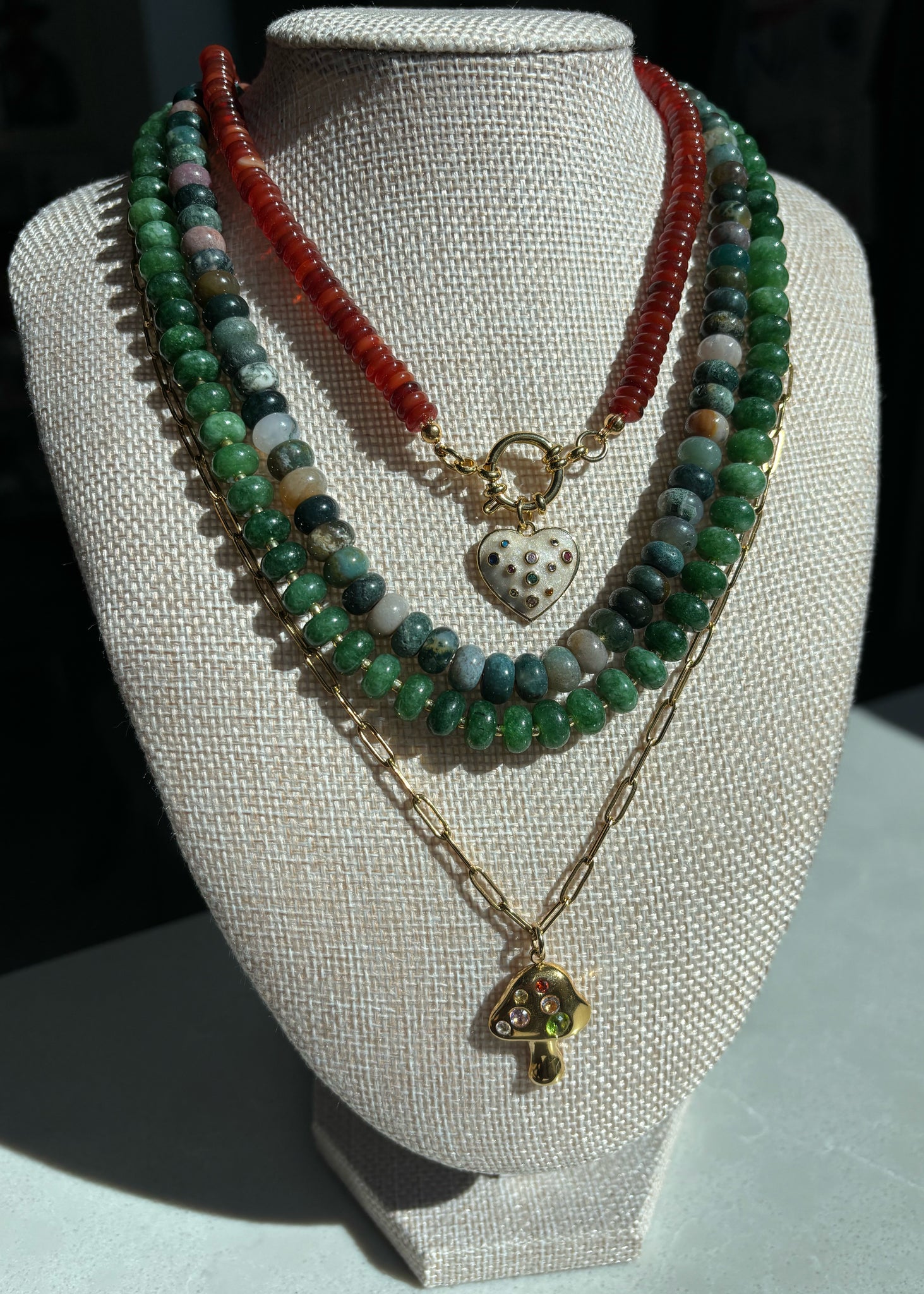 Indian Agate Rondelle Necklace